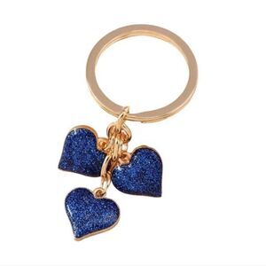 Enamel Alloy Blue Hearts Love‎ Key Chains Purse Charms Key Holder For Women